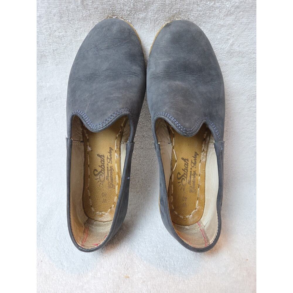 Sabah Women’s Size 40 US 8.8Sz Slip On Shoes Blue Navy Leather